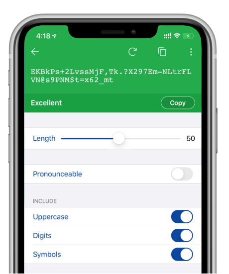 Enpass password generator - iOS
