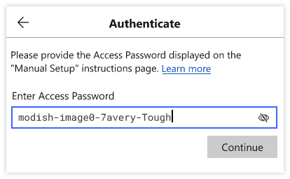 Enter Access Password