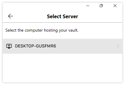 Select server in windows